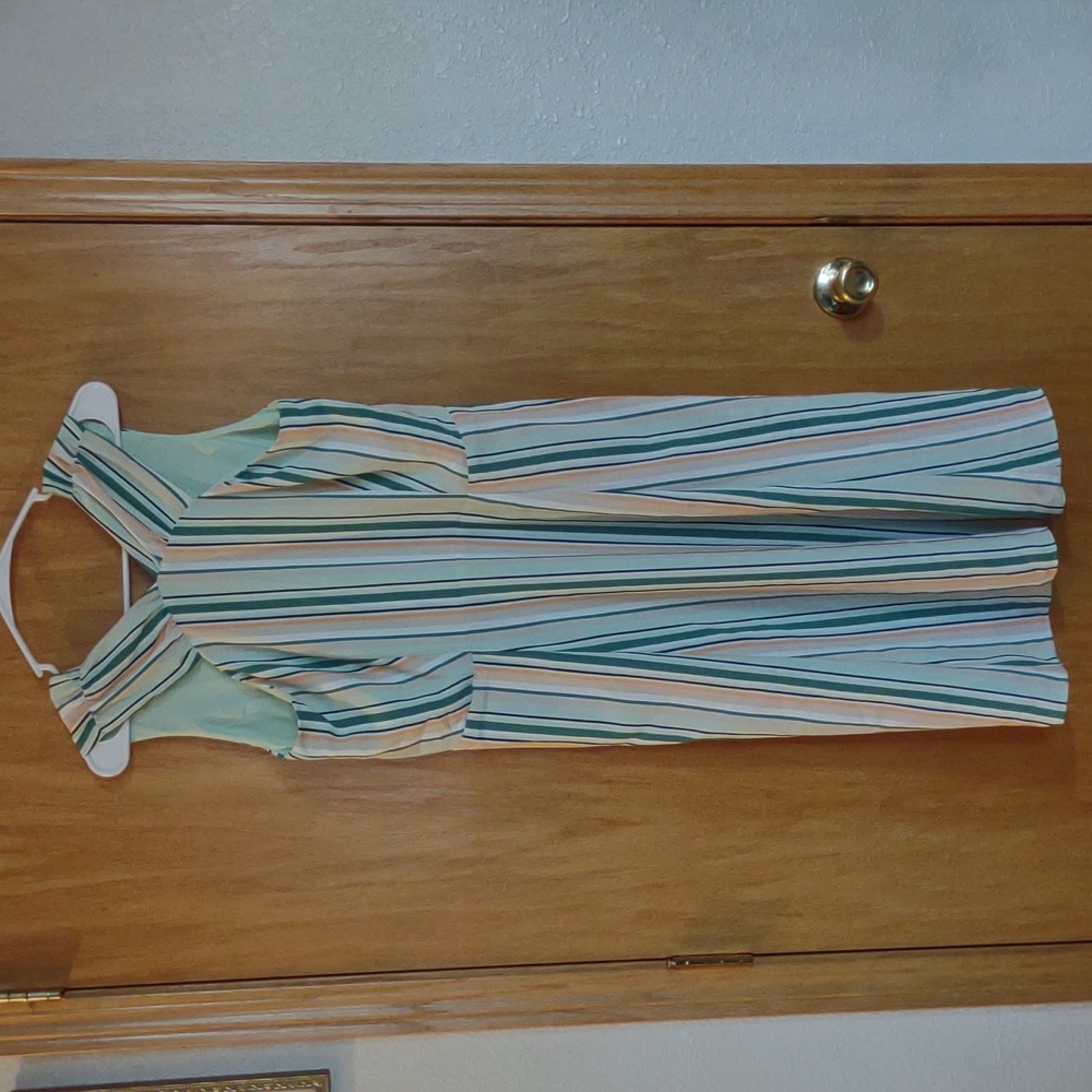 Ann Taylor Factory 10 Petite dress New with tags striped sleeveless green orange